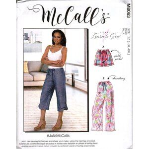 McCall's Misses L to XXL Shorts, Capri and Pants UNCUT Sewing Pattern